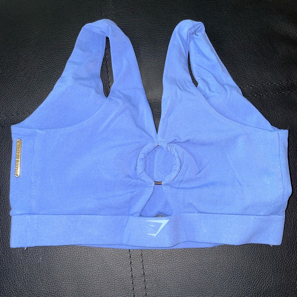 Blue Whitney x Gymshark Open back sports bra